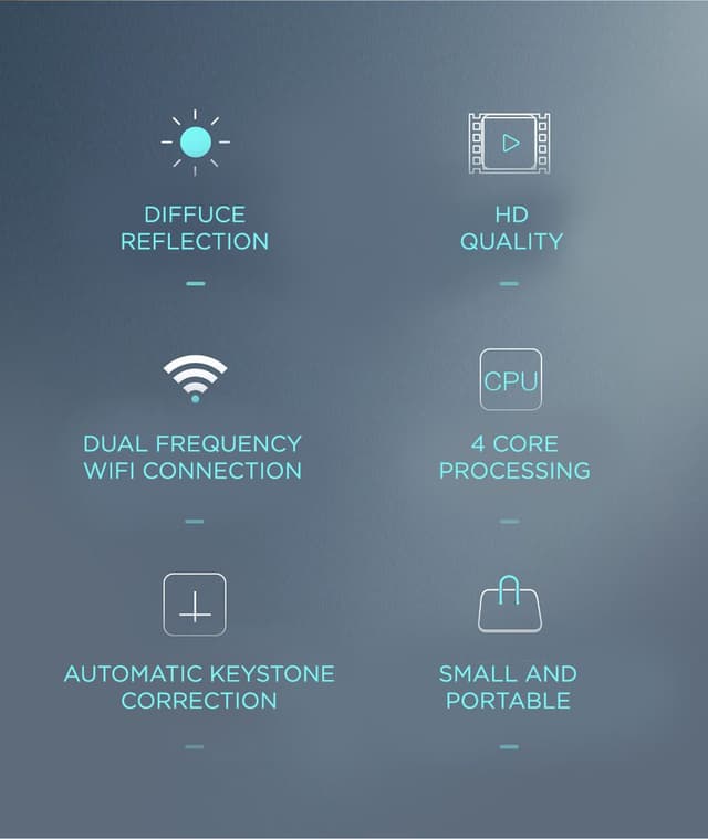 بروجكتر صغير لاسلكي للجوال محمول بالبطارية Merlin Cube HD Mini