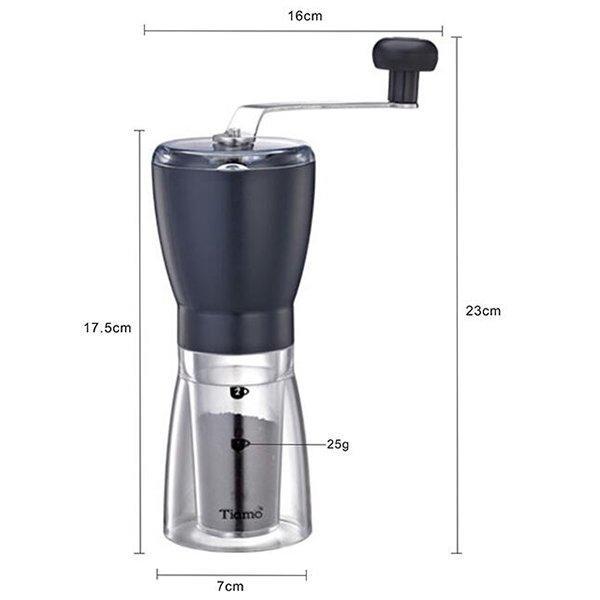 مطحنة قهوة يدوية 25gr أسود Manual Coffee Grinder - Tiamo