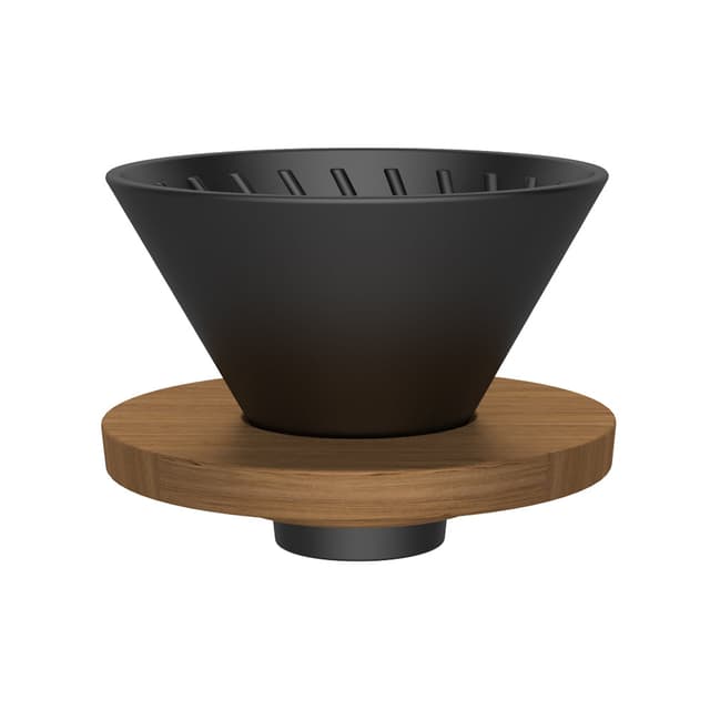 وعاء تقطير V60 مع قاعدة خشبية لون أسود Coffee Dripper with Wood Base - DHPO