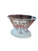 قمع تقطير (قمع ترشيح) القهوة مع قاعدة قابلة للفك - أبيض Timemore Crystal Eye Glass Dripper 02 PC Holder