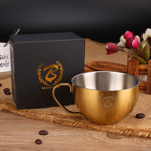 فنجان قهوة ستانلس ستيل 250ml ذهبي رملي | Barista Space Latte Art Cup - SW1hZ2U6NTY4NjU1