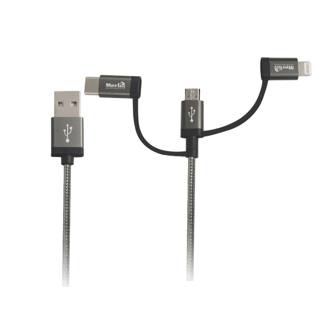 كيبل شحن 3 في 1 Merlin 3-in-1 Charge Cable Premium Edition