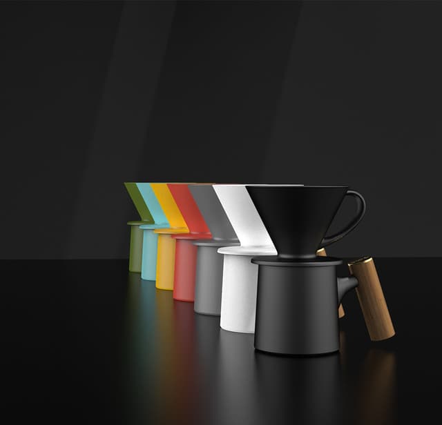 قمع قهوة V60 سيراميك 450 مل دي اتش بي او DHPO V60 Ceramic Pourover Coffee Brewer Set