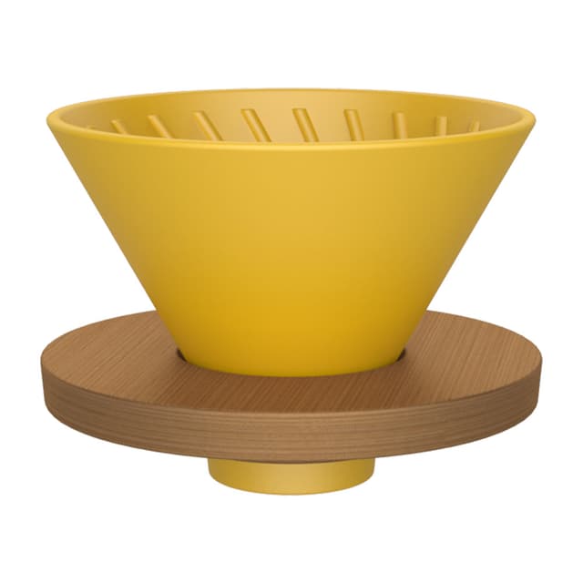 وعاء تقطير V60 مع قاعدة خشبية لون أسود Coffee Dripper with Wood Base - DHPO