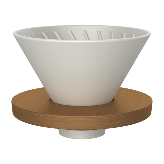 وعاء تقطير V60 مع قاعدة خشبية لون أسود Coffee Dripper with Wood Base - DHPO