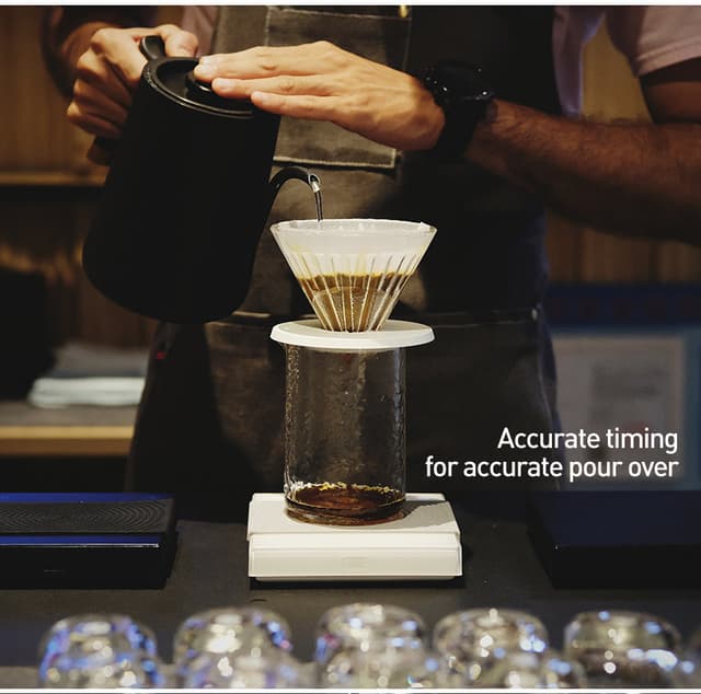 ميزان رقمي 2kg أبيض Black Mirror Scale Basic Version - Timemore