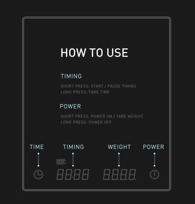 ميزان رقمي 2kg أبيض Black Mirror Scale Basic Version - Timemore