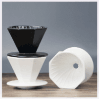 وعاء تقطير V60 للقهوة سيراميك سعة 4 أكواب Octagonal-Shaped Ceramic Dripper - Saraya