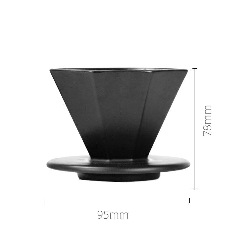 وعاء تقطير V60 للقهوة سيراميك سعة  كوبين Octagonal-Shaped Ceramic Dripper - Saraya