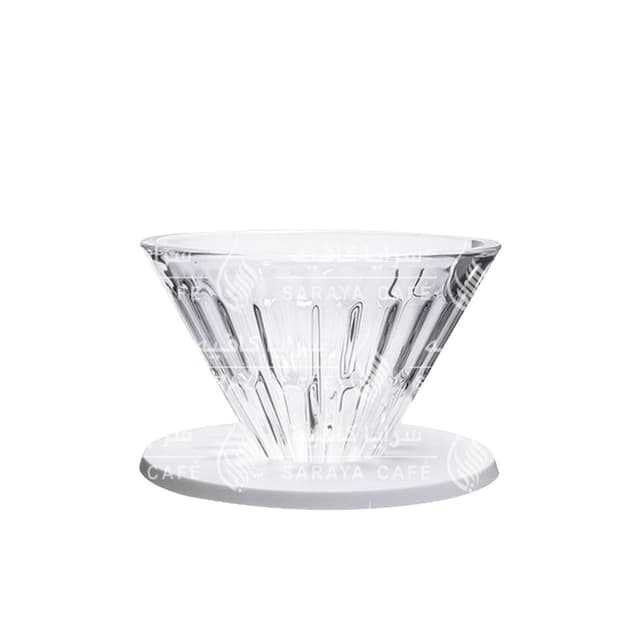 قمع تقطير (قمع ترشيح) القهوة مع قاعدة قابلة للفك - أبيض Timemore Crystal Eye Glass Dripper 02 PC Holder