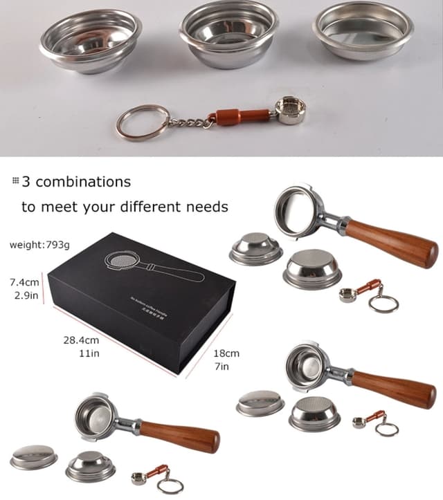 مقبض قهوة اسبريسو بورتفلتر 58mm مع فلتر E61 Portafilter Set - Saraya