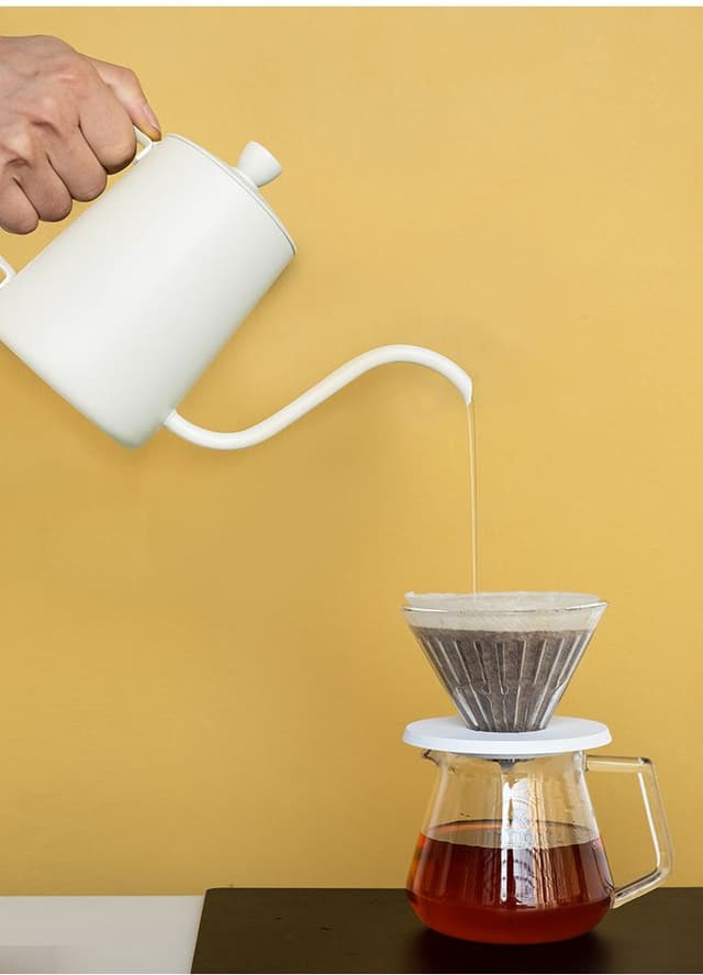 قمع تقطير (قمع ترشيح) القهوة مع قاعدة قابلة للفك - أبيض Timemore Crystal Eye Glass Dripper 02 PC Holder