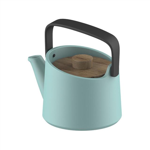 ابريق شاي صغير سيراميك 800 مل دي اتش بي او DHPO Ceramic Large Teapot with Infuser & Wooden Lid - SW1hZ2U6NTcxMzkx