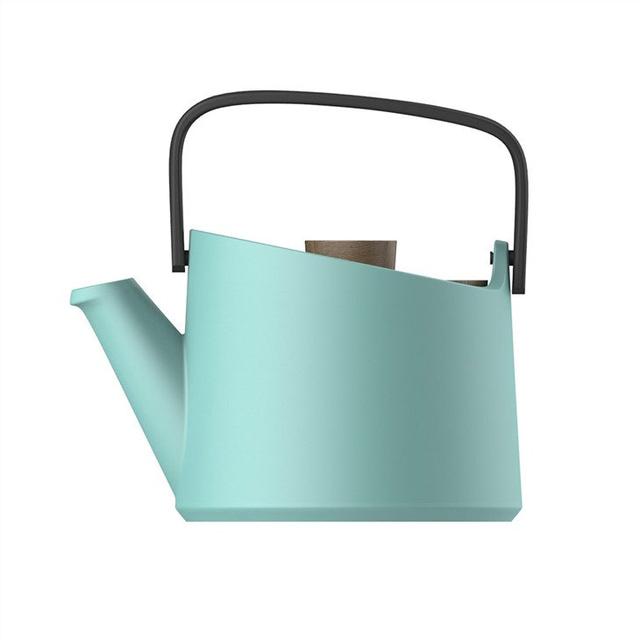 ابريق شاي صغير سيراميك 800 مل دي اتش بي او DHPO Ceramic Large Teapot with Infuser & Wooden Lid - SW1hZ2U6NTcxMzkz