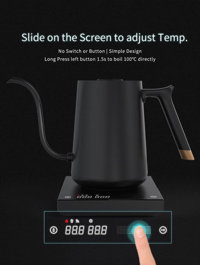 إبريق تقطير قهوة كهربائي 600 مل (إصدار منزلي) - أسود Timemore Smart Electric Pour Over Kettle (Home Version)