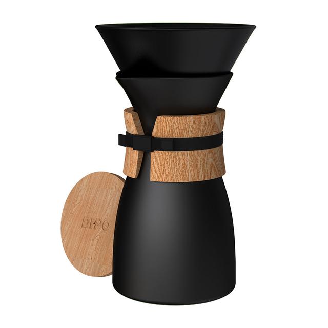 DHPO Ceramic 550ml V60 Coffee Server Set with Wooden Lid - SW1hZ2U6NTcxNjky