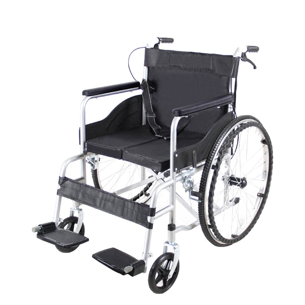 كرسي متحرك مع مكابح يدوية كول بيبي Cool Baby COOLBABY QBLY01 Lightweight Folding Aluminum Manual Wheelchair Thickened Elderly Medline Wheelchairs Adjustable Seat Cushion