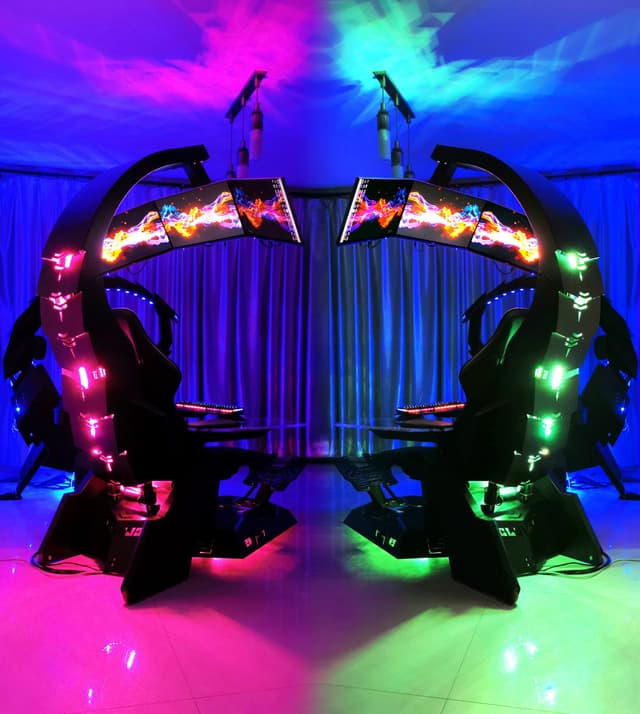 كرسي قيمنق احترافي تدعم ثلاث شاشات INGREM YXC6UNI Zero Gravity Recline PC Gamer Chair with Heat Massage Cockpit RGB Swivel Racing - COOLBABY