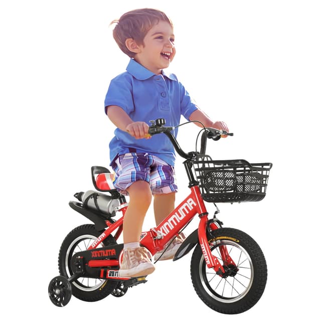 Cool Baby COOLBABY YL66 Kids Bike with Hand Brake and Basket for Ages 3-12 Years, 12/16 Inch Children Bikes Bicycles with Training Wheels and Fenders
