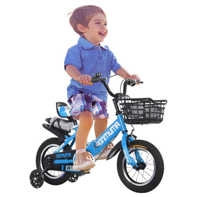 Cool Baby COOLBABY YL66 Kids Bike with Hand Brake and Basket for Ages 3-12 Years, 12/16 Inch Children Bikes Bicycles with Training Wheels and Fenders