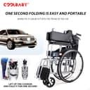 Cool Baby COOLBABY QBLY01 Lightweight Folding Aluminum Manual Wheelchair Thickened Elderly Medline Wheelchairs Adjustable Seat Cushion - 217079