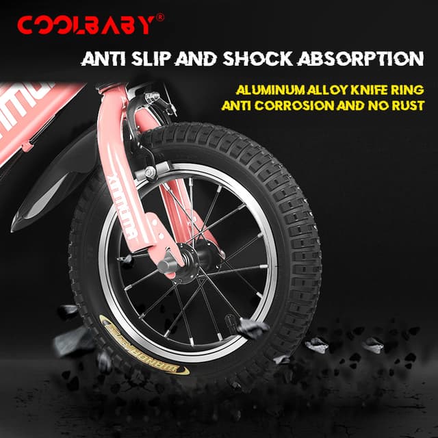 Cool Baby COOLBABY YL66 Kids Bike with Hand Brake and Basket for Ages 3-12 Years, 12/16 Inch Children Bikes Bicycles with Training Wheels and Fenders