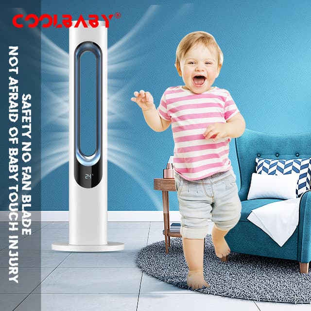 مروحة عمودية بدون شفرات 3 سرعات محمولة كوول بيبي COOLBABY SSZ327 tower bladeless fan