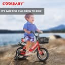 Cool Baby COOLBABY YL66 Kids Bike with Hand Brake and Basket for Ages 3-12 Years, 12/16 Inch Children Bikes Bicycles with Training Wheels and Fenders