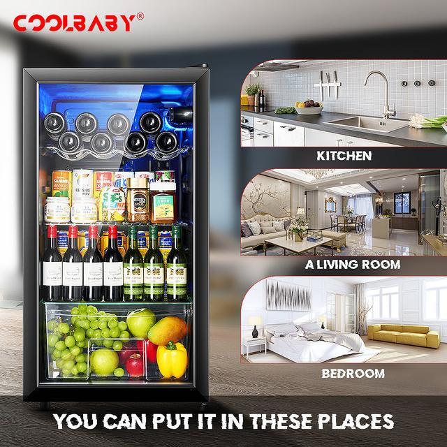 Cool Baby COOLBABY CZBX20 Household Wine Cooler Wine Cabinet Refrigerator Beverage Cooler Four-layer Mini Refrigerator Small Wine Cellar - SW1hZ2U6NTkxMTQ2