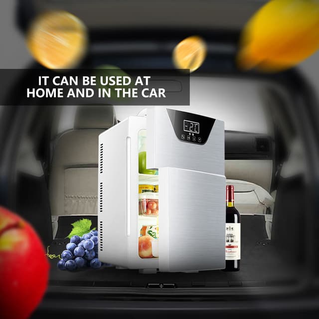 ثلاجة صغيرة لغرفة النوم 20 لتر مع شاحن سيارة وبابين COOLBABY CZBX21 Dual-Door Mini Fridge with Adjustable Temperature Control