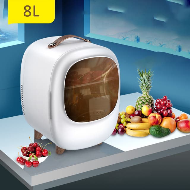 ثلاجة صغيرة 8L أبيض Mini Refrigerator Household Cosmetics Dual-use - COOLBABY