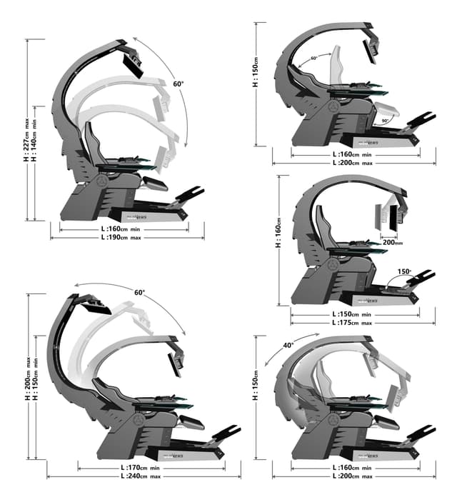 كرسي قيمنق احترافي تدعم ثلاث شاشات INGREM YXC6UNI Zero Gravity Recline PC Gamer Chair with Heat Massage Cockpit RGB Swivel Racing - COOLBABY
