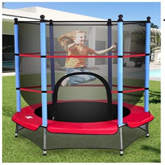 Cool Baby COOLBABY BBC02 5 FT Kids Trampoline | Heavy Duty Frame Round Fitness Trampoline with Built-in Zipper
