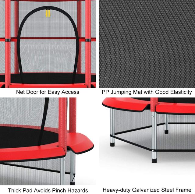 ترامبولين مع شبكة حماية COOLBABY 5 FT Kids Trampoline - SW1hZ2U6NTk2NDE1