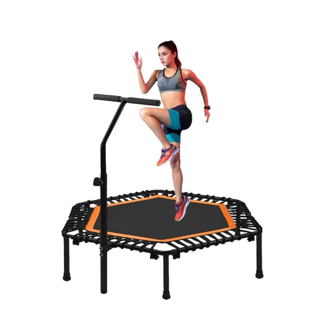 ترامبولين للكبار 45 انش مع مسند COOLBABY Gym Hexagonal Fitness Trampoline