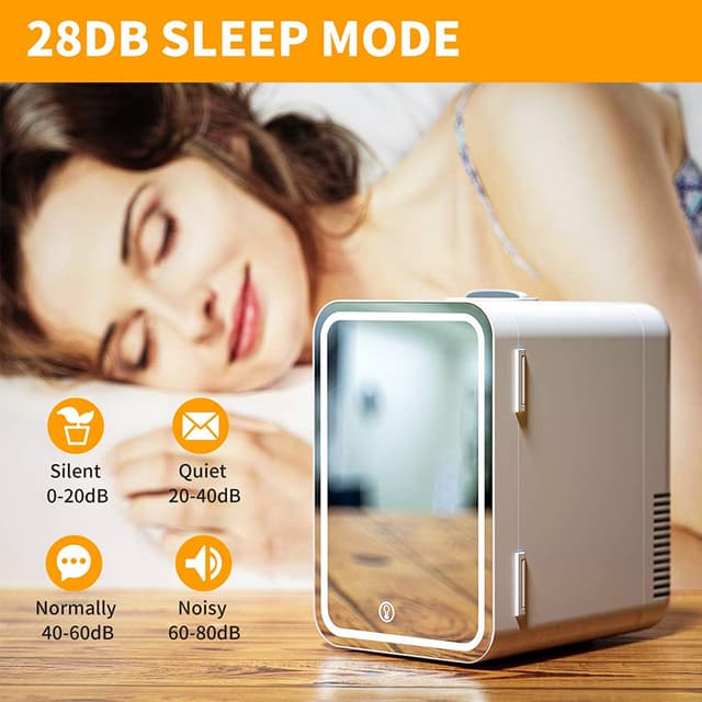 Cool Baby COOLBABY CZBXHZJ Mini Makeup Fridge 8L Portable Cosmetic Refrigerator Beauty Skin Care Freezer in Home & Car With Mirror & Led Lighting