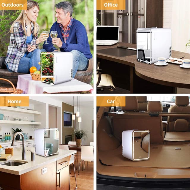 Cool Baby COOLBABY CZBXHZJ Mini Makeup Fridge 8L Portable Cosmetic Refrigerator Beauty Skin Care Freezer in Home & Car With Mirror & Led Lighting