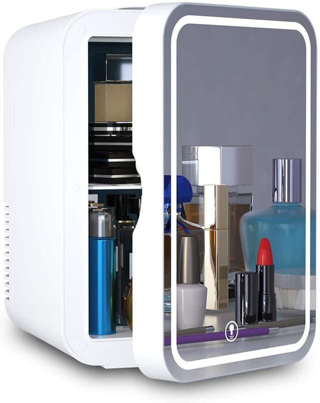 Cool Baby COOLBABY CZBXHZJ Mini Makeup Fridge 8L Portable Cosmetic Refrigerator Beauty Skin Care Freezer in Home & Car With Mirror & Led Lighting