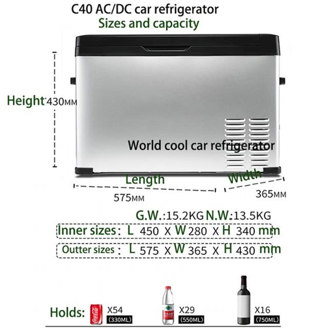 ثلاجة سيارة 40 لتر صغيرة كوول بيبي COOLBABY CZBX00 Car Refrigerator - 216958