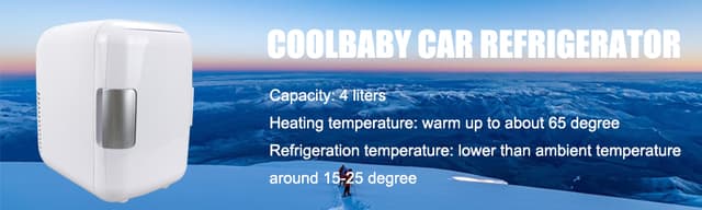 ثلاجة صغيرة 4L أبيض Mini Car Refrigerator Portable - COOLBABY
