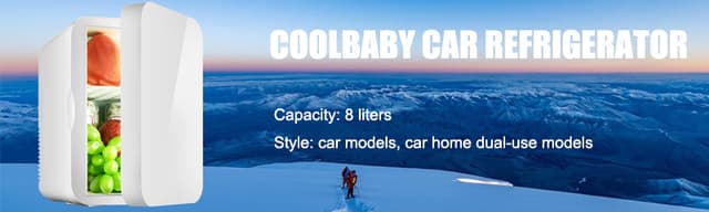 Cool Baby COOLBABY CZBX03 8L Mini Refrigerator Small Car Home Fridge Portable Dual-Use Travel Freezer Ultra Quiet Low Noise Cooler Warmer