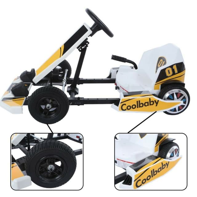 سكوتر كهربائي درفت للبالغين وللأطفال - 36 فولت - أبيض وأصفر COOLBABY DP10-OR-LHX electric scooter go cart electric