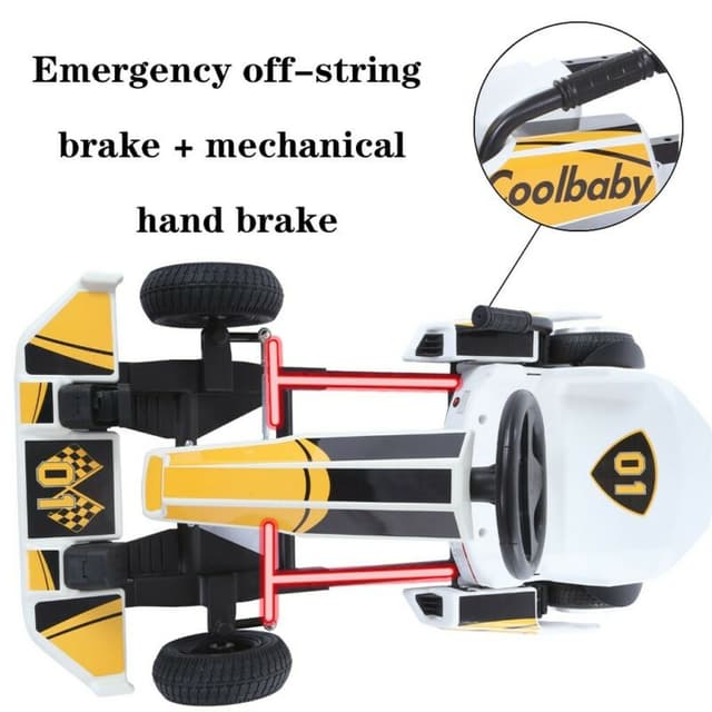 سكوتر كهربائي درفت للبالغين وللأطفال - 36 فولت - أبيض وأصفر COOLBABY DP10-OR-LHX electric scooter go cart electric