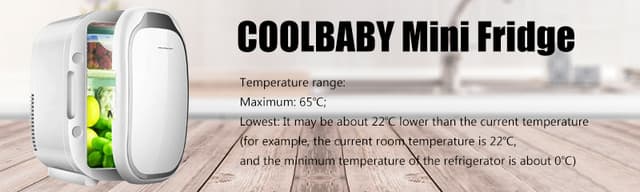 Cool Baby COOLBABY CZBX06 Mini Fridge 6 Liter Dual Use Small Refrigerator Car/Home Cooler Warmer Portable Freezer Heating & Cooling Makeup Fridge