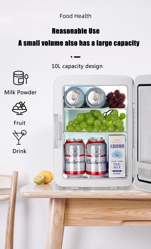 ثلاجة صغيرة للسيارة 10L أزرق Car Refrigerator Mini Fridge - COOLBABY - 215504