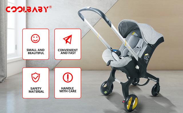 Cool Baby COOLBABY ETAQY01 Baby stroller car seat two-way baby carrier rocking chair cradle four-in-one stroller portable stroller foldable suspension wheel - SW1hZ2U6NTk2OTEz