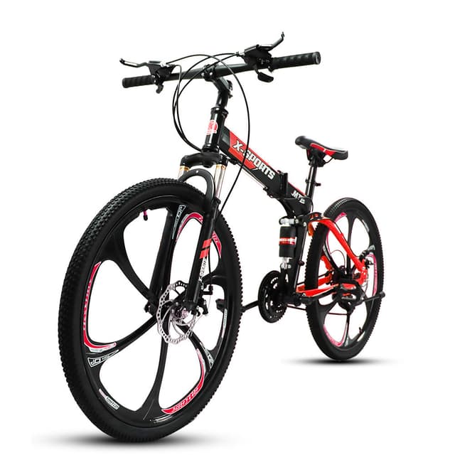 Cool Baby COOLBABY ZXCA5 Mountain Bike 26 inch Folding Bikes with Iron mountain frame, Featuring Magnesium alloy one-body wheel and 21 Speed Shifter