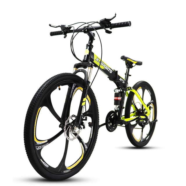 Cool Baby COOLBABY ZXCA5 Mountain Bike 26 inch Folding Bikes with Iron mountain frame, Featuring Magnesium alloy one-body wheel and 21 Speed Shifter