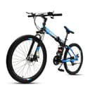 Cool Baby COOLBABY ZXCA2 Mountain Bike 26 inch Folding Bikes with Iron mountain frame, Featuring 30-knife rim and 21 Speed Shifter, Anti-Slip Bicycles（Gifts: helmets and gloves）