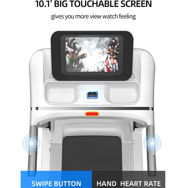 Cool Baby COOLBABY PBJ23 Fitness Automatic Treadmill - Foldable Motorized Walking & Running Machine - with 10 inch Touchscreen & Auto Incline